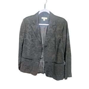 Coldwater Creek Women's Black Floral Blazer Size L Formal